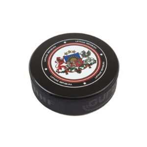 Souvenir hockey puck - coat of arms of latvia