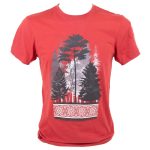 Unisex T-shirt "Forest with Lielvardes Belt Pattern", Red
