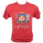 Unisex T-shirt "LATVIJA", Coat of Arms, Red