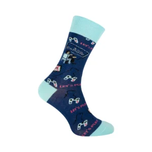 Cotton socks "game on", blue