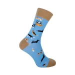 Cotton Socks "I Love Dogs", Light Blue