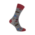 Cotton Socks "I Love My Garden", Grey
