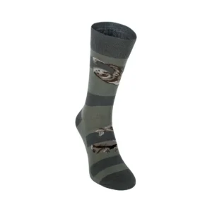 Cotton socks "no hurry, no worry", olive green
