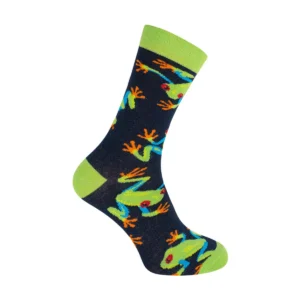 Cotton socks "you are un-frog-ettable", navy blue