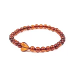 Amber Bracelet with Heart, ⌀ 5 cm