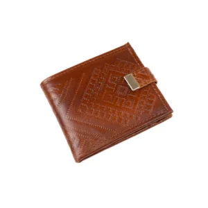 Men’s wallet from genuine leather with pattern, 10x12 cm