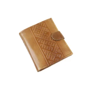 Men’s wallet from genuine leather with pattern, 10x12 cm