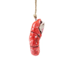 Miniature figure - baby cat, white in salmon pink blanket