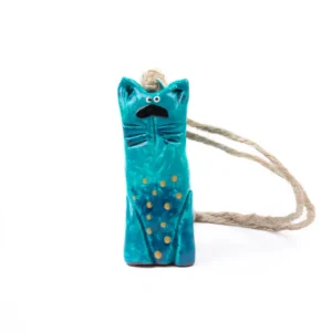 Miniature figure - cat, dark turquoise - option 2