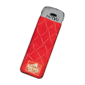Wooden bookmark - dog in red blanket "i read in bed"