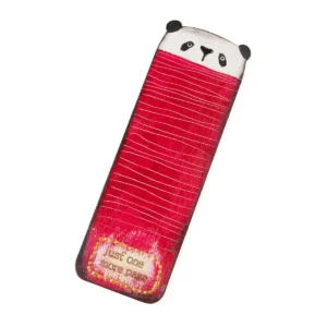 Wooden bookmark - panda in red blanket "just one more page" - option 2
