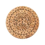 Wooden Trivet / Coaster - Cats and Hearts, ⌀15 cm