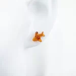 Amber Earrings “Airplanes”, Stud Closure