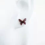 Amber Earrings “Butterfly”, Stud Closure