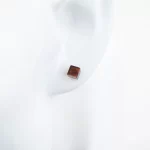Amber Earrings “Cube”, Stud Closure