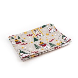 Linen kitchen towel with bears, 47x70 cm