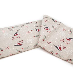 Linen kitchen towel with birds, 47x70 cm