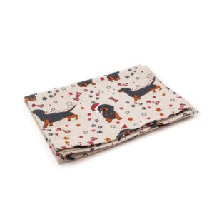 Linen kitchen towel with dogs, 47x70 cm