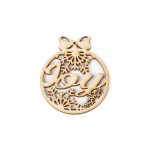 Wooden Christmas tree ornament "Joy", Ø 6.8 cm