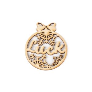 Wooden christmas tree ornament "luck", Ø 6.8 cm