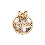 Wooden Christmas tree ornament "Prieks", Ø 6.8 cm