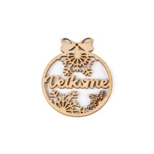Wooden christmas tree ornament "veiksme", Ø 6.8 cm