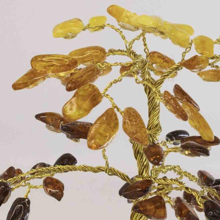 Amber Money Tree on a wood Disc, 10 cm