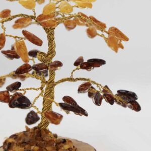 Amber Money Tree on a wood Disc, 12 cm