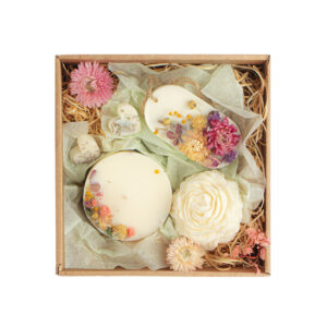 Aroma gift set – soy wax candles and sachets, lemongrass and ginger