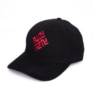 Baseball cap ethno, fire cross sign, black