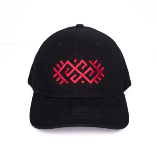 Baseball cap ethno, the adder sign, black