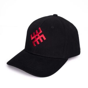 Baseball cap ethno, usinsh sign, black