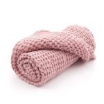 Linen Waffle Bath Towel, Pink, 50x70 cm