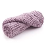 Linen Waffle Bath Towel, Violet, 50x70 cm
