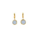 Blue Porcelain Earrings with Gold Luster