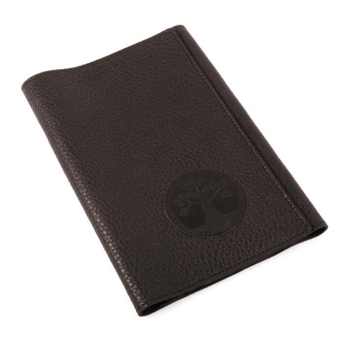 Genuine leather book cover, brown