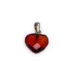 Heart Shaped Amber Pendant, 1.5×1.5 cm