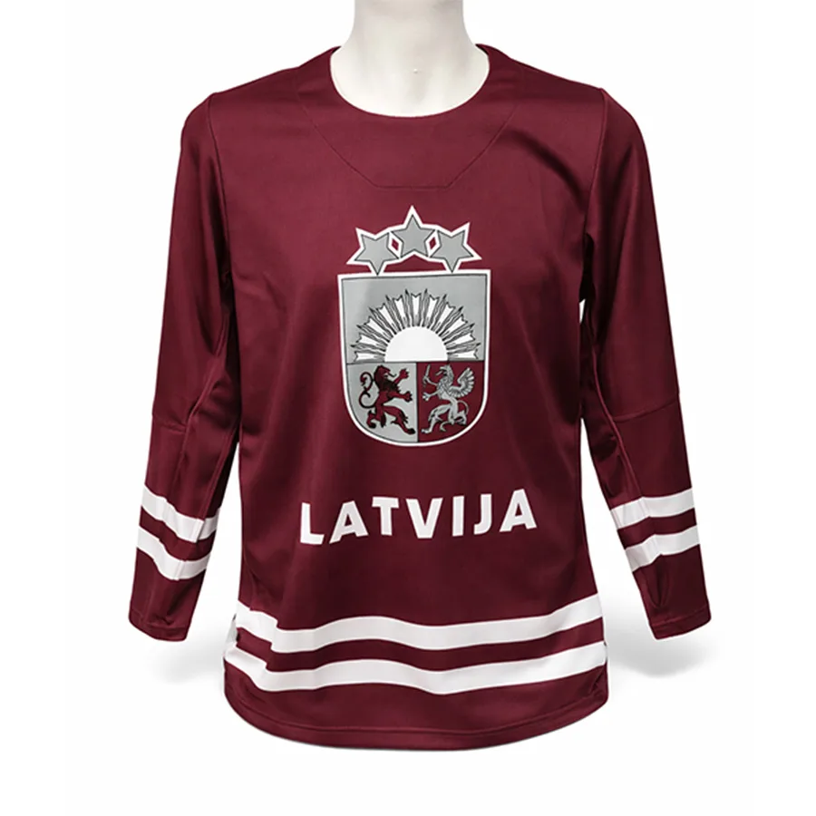 Hockey jersey latvija with coat of arms