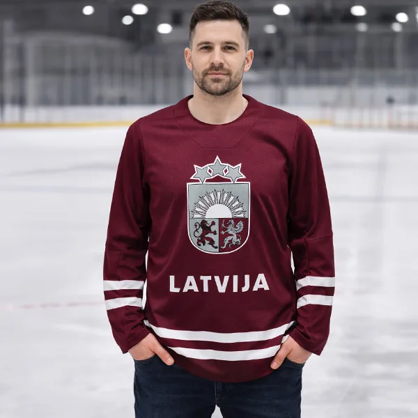 Hockey jersey latvija with coat of arms