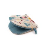 Linen Oven Mitt with Bunny, 13x13 cm