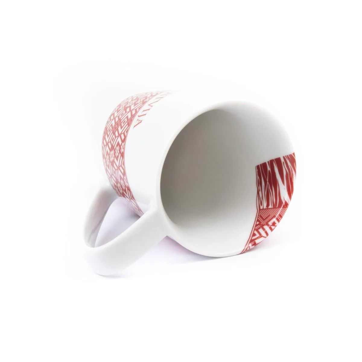Mug with lielvardes belt pattern, "latvija", 400 ml