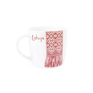 Mug with lielvardes belt pattern, "latvija", 300 ml