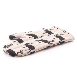 Linen oven mitt with deer, 20x30 cm