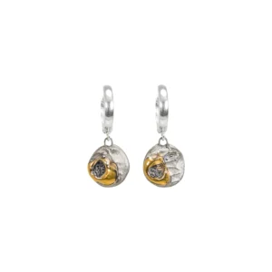 Porcelain earrings with gold and platinum luster