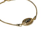Silver Bracelet with Dark Green Amber Piece, Gold Plated
