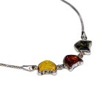 Silver Bracelet with Three Amber Cats