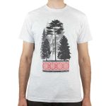 Unisex T-shirt "Forest with Lielvardes Belt Pattern", Light Grey