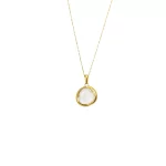 White Porcelain Necklace with Gold Luster