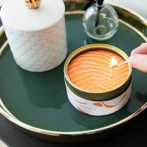 Can Candle, Orange Salmon Can candle, orange salmon