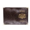 Brown Leather Passport Cover with Coats of Arms, REPUBLIC OF LATVIA, 9.8 x 13.7 cm